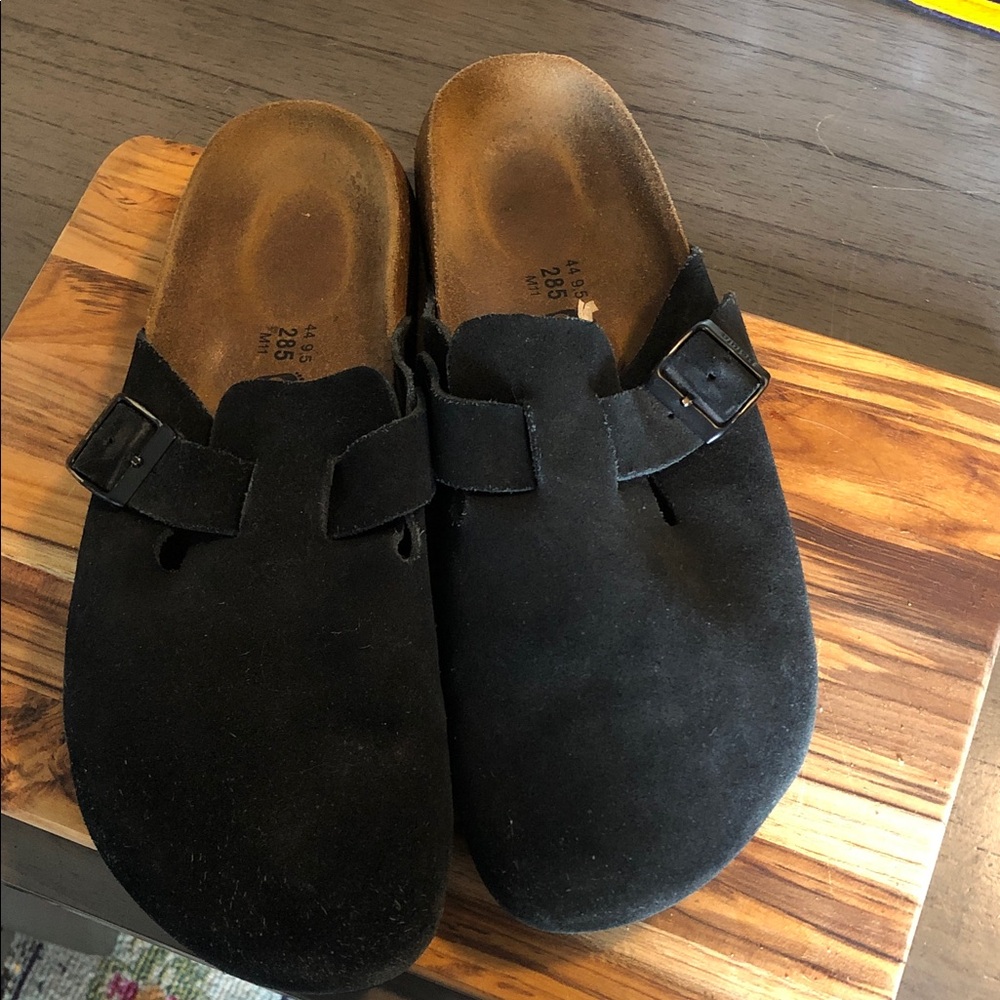 Birkenstock Black Suede Boston Clogs - Picture 7 of 7